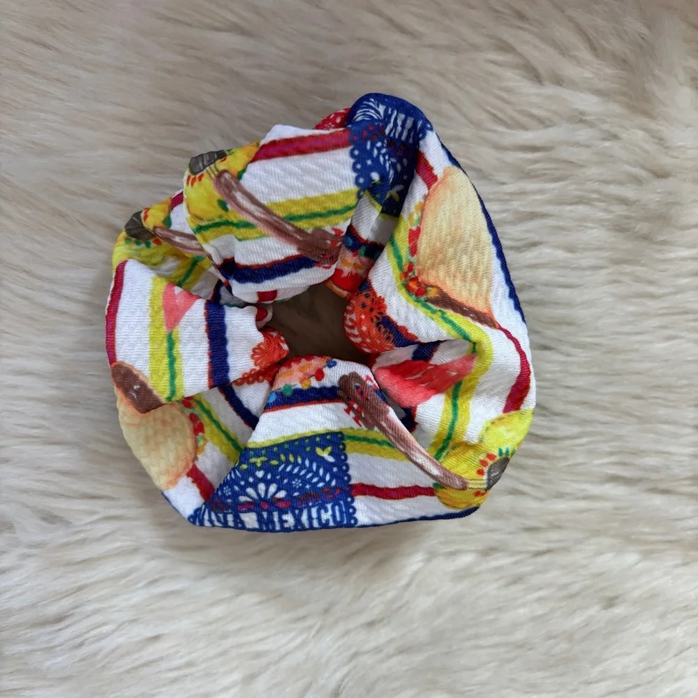 Colorful Striped Fiesta Taco Scrunchie